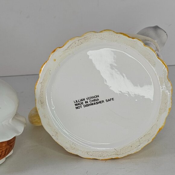 Vintage Lillian Vernon Lady Holding Calf Ceramic Teapot Pitcher *Chip* - Picture 9 of 11